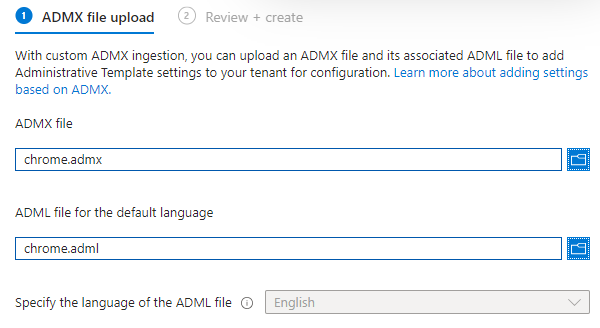 Importing Chrome ADMX and ADML files in Intune